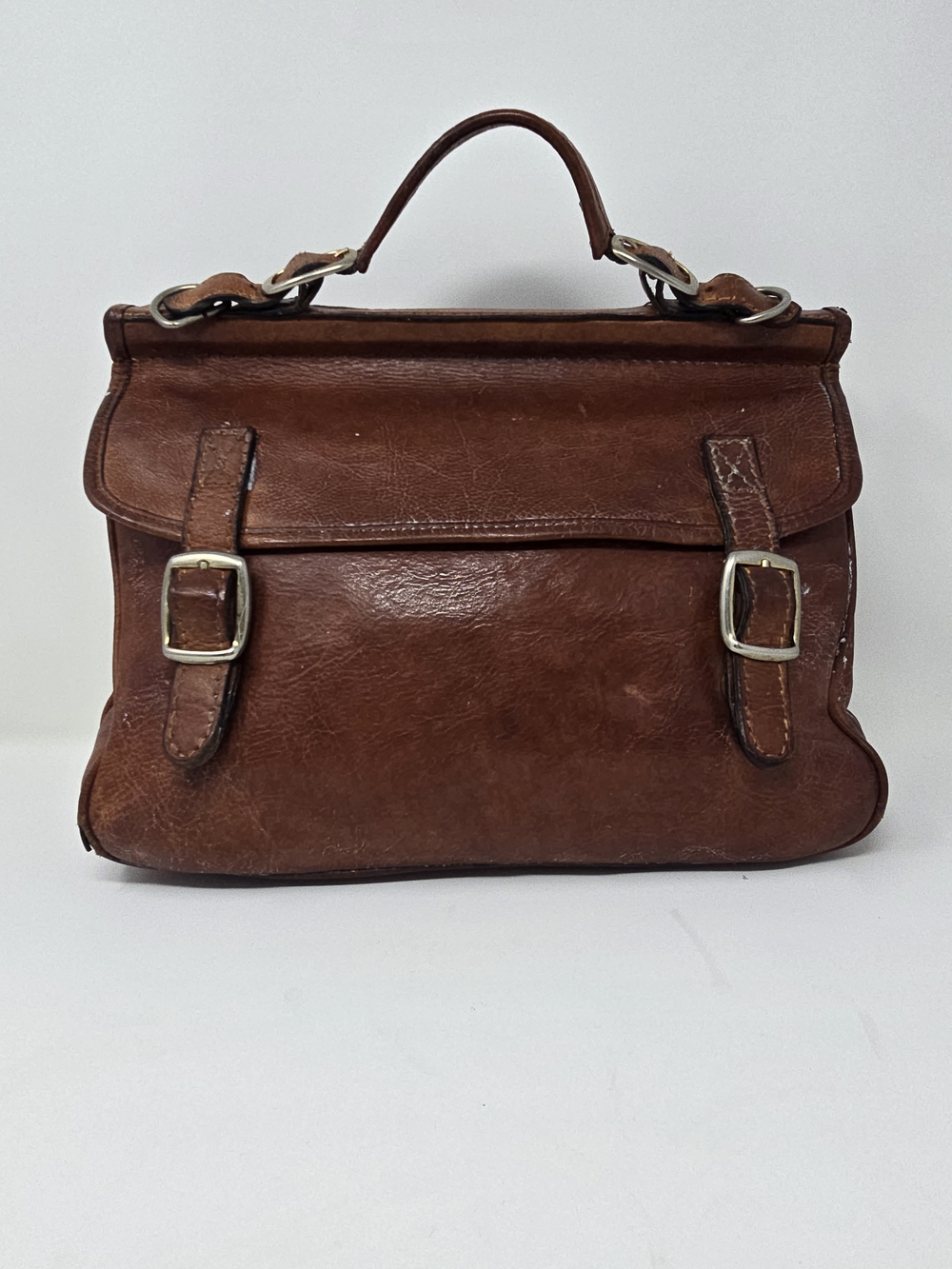 Vintage Italian Leather Satchel by La Bottega